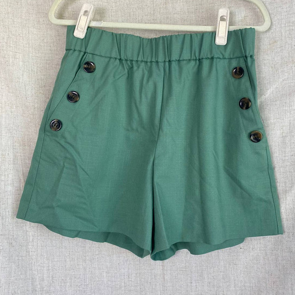 Ann Taylor The Petite Green Sailor Shorts Size MP - Picture 2 of 10
